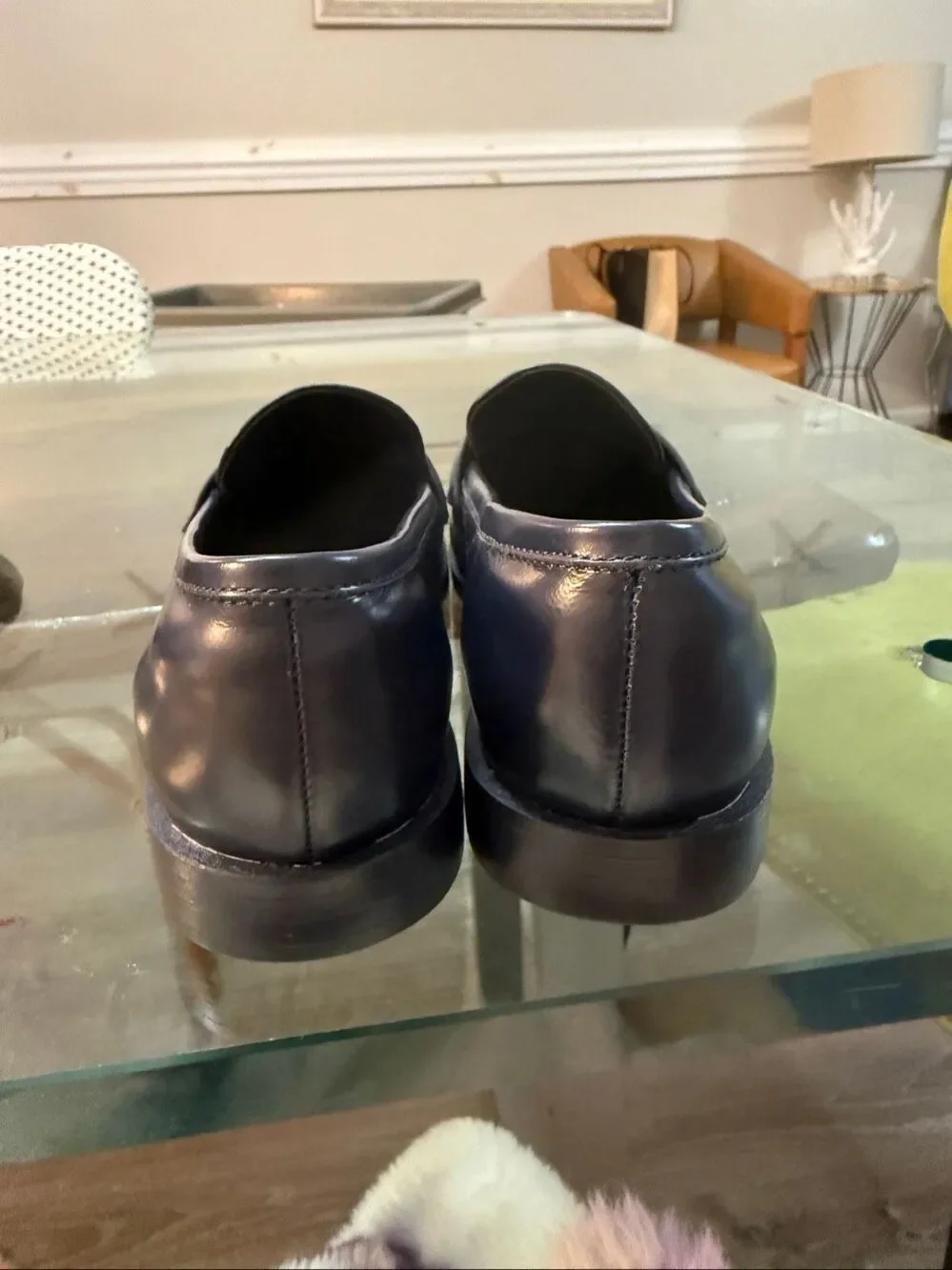 Aldo Navy Faux Leather Penny Loafers sz  6 NWOT